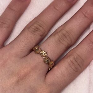 Flower pandora rose gold ring